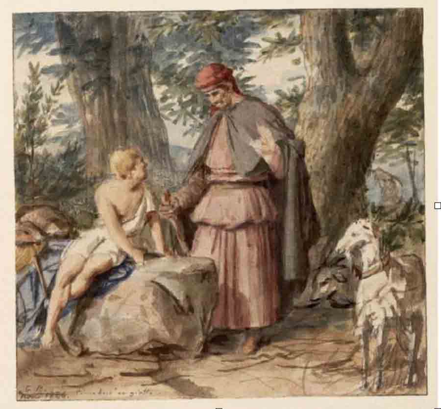 Bodinier, Guillaume (1795-1872) Cimabue et Giotto (1840) - Angers, Musée des Beaux-Arts