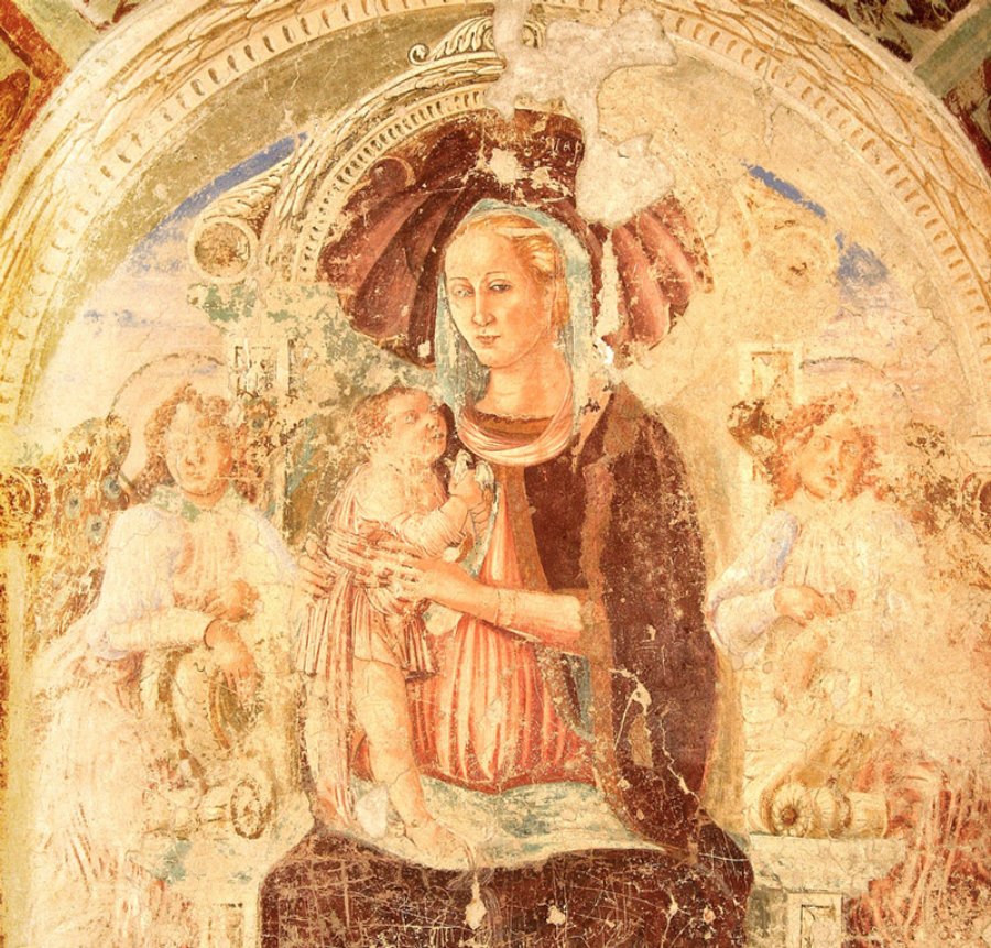 Madonna col Bambino Dio Padre e Santi sec. XV, part. - Museo Beato Angelico di Vicchio