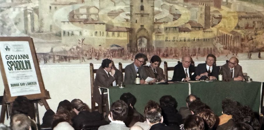 Poli a una manifestazione del Partito Repubblicano a Borgo San Lorenzo, con Giovanni Spadolini